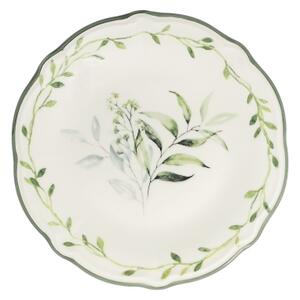 Jídelní sada 24 ks bílá/zelená/porcelán
