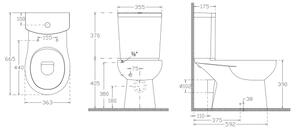 Sapho - WC kombi zadní odpad, keramika/bílá