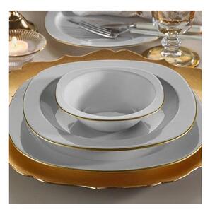 Jídelní sada 24 ks bílá/zlatá/porcelán