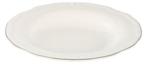 Jídelní sada 24 ks bílá/stříbrná/porcelán
