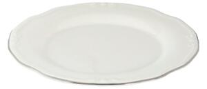 Jídelní sada 24 ks bílá/stříbrná/porcelán