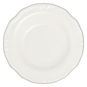 Jídelní sada 24 ks bílá/stříbrná/porcelán