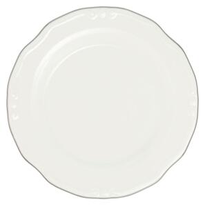 Jídelní sada 24 ks bílá/stříbrná/porcelán