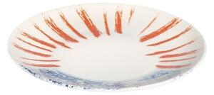 Jídelní sada 24 ks bílá/červená/modrá /porcelán