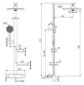 Ideal Standard BD584XG - Sprchová sada s baterií CERAFLOW ALU+ matná černá