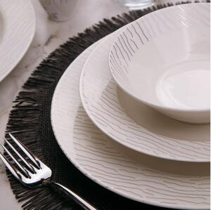 Jídelní sada 62 ks bílá/stříbrná/porcelán