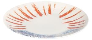 Jídelní sada 24 ks bílá/červená/modrá /porcelán