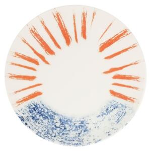 Jídelní sada 24 ks bílá/červená/modrá /porcelán