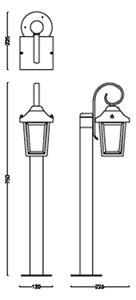 Buzzard venkovní stojanová lampa Max 25W černá