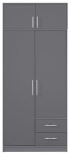 SMART a | šatní skříň SR3 + nástavec SRN3 | 100 cm | antracit