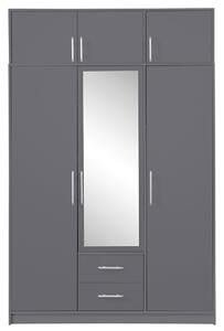 SMART a | šatní skříň SRL2 + nástavec SRN2 + zrcadlo | 150 cm | antracit