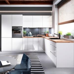 Kuchyňská linka ASPEN b | 300x230 cm | zásuvky METALBOX | SOKL v CENĚ | bílá lesk