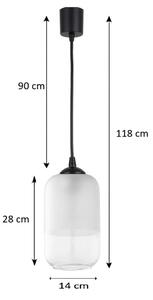 Brilagi - LED Lustr na lanku RETRO GLASS 1xE27/60W/230V pr. 14 cm černá/bílá