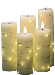 Konstsmide 1845-190 LED svíčka z vosku sada 5 ks teplá bílá teplá bílá (Ø x v) 55 mm x 200 mm časoměřič, se spínačem