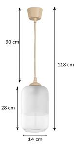 Brilagi - LED Lustr na lanku RETRO GLASS 1xE27/60W/230V pr. 14 cm béžová/bílá