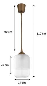 Brilagi - LED Lustr na lanku RETRO GLASS 1xE27/60W/230V pr. 14 cm hnědá/bílá