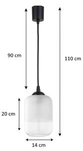 Brilagi - LED Lustr na lanku RETRO GLASS 1xE27/60W/230V pr. 14 cm černá/bílá