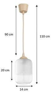 Brilagi - LED Lustr na lanku RETRO GLASS 1xE27/60W/230V pr. 14 cm béžová/bílá