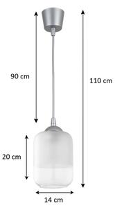 Brilagi - LED Lustr na lanku RETRO GLASS 1xE27/60W/230V pr. 14 cm stříbrná/bílá