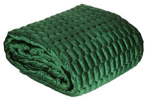 Originální zelený přehoz na postel s moderním prošíváním