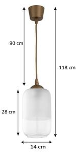 Brilagi - LED Lustr na lanku RETRO GLASS 1xE27/60W/230V pr. 14 cm hnědá/bílá