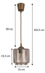 Brilagi - LED Lustr na lanku R GLASS 1xE27/60W/230V pr. 15 cm hnědá/kouř béžová