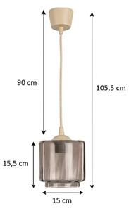 Brilagi - LED Lustr na lanku R GLASS 1xE27/60W/230V pr. 15 cm béžová/kouř béžová