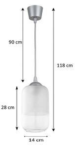 Brilagi - LED Lustr na lanku RETRO GLASS 1xE27/60W/230V pr. 14 cm stříbrná/bílá