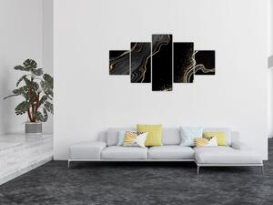 Obraz - Černo-zlatý mramor (125x70 cm)