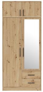 SMART r | šatní skříň SRL3 + nástavec SRN3 + zrcadlo | 100 cm | artisan