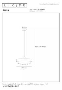Lucide 21443/35/33 - Lustr na lanku RUNA 1xE27/40W/230V zelená