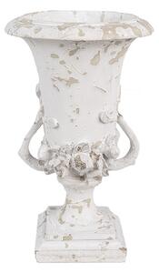 Béžový antik květináč/ váza ve venkovském stylu - Ø 19*28 cm