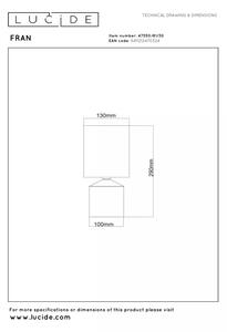 Lucide 47550/81/30 - Stolní lampa FRAN 1xE14/40W/230V černá
