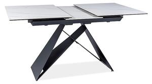 SIGNAL SIG Rozkládací jídelní stůl WESTIN SC 120(160)x80x76 bílý efekt mramoru/černý mat