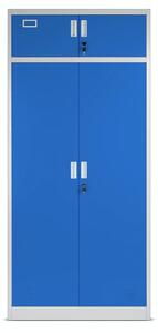 Plechová šatní skříň model BORYS šedo-modrá JAN NOWAK WI-FFV9-GRE2