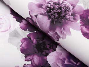 Dekorační látka PM-029 Velké fialové květy - šířka 150 cm