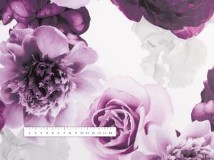 Biante Dekorační závěs PM-029 Velké fialové květy 145x140 cm