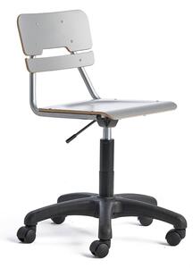 AJ Produkty Židle LEGERE, výškově nastavitelná, malý sedák, s kolečky, V 430-550 mm, šedá