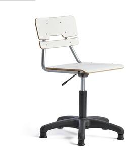 AJ Produkty Otočná židle LEGERE, velký sedák, s kluzáky, nastavitelná výška 400-520 mm, bílá