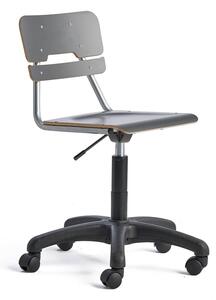 AJ Produkty Otočná židle LEGERE, malý sedák, s kolečky, nastavitelná výška 430-550 mm, antracitově šedá