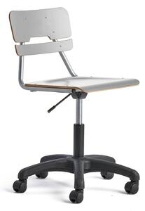 AJ Produkty Židle LEGERE, výškově nastavitelná, široký sedák, s kolečky, V 430-550 mm, šedá