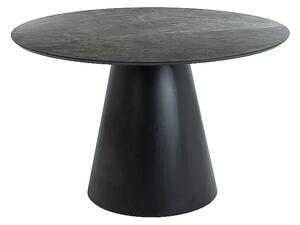 SIGNAL SIG Kulatý jídelní stůl ANGEL 120x76 šedý efekt mramoru/černý mat