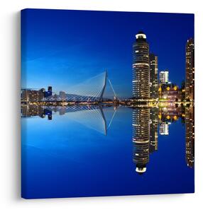 Obraz - noční Rotterdam (30x30 cm)