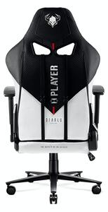 Látková herní židle Diablo X-Player 2.0 Normal Size: bílo-černá Diablochairs 6Q-MTRB-7E6G