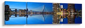Obraz - noční Rotterdam (170x50 cm)