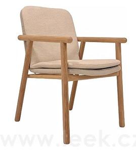 Jati Kebon Jídelní křeslo Benoa, Jati Kebon, rám teak, pásový výplet barva linnen, bez sedáků