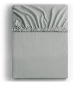 Ocelově šedé elastické džersejové prostěradlo DecoKing Amber Collection, 200/220 x 200 cm