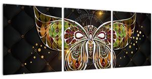 Obraz - Kouzelný motýl (s hodinami) (90x30 cm)