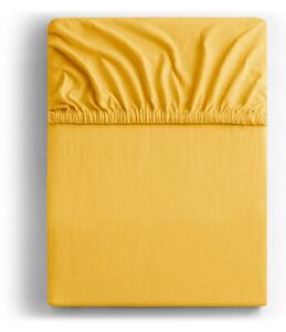 Žluté džersejové prostěradlo DecoKing Amber Collection,180/200 x 200 cm