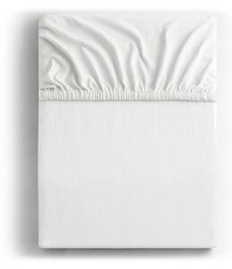 Bílé elastické džersejové prostěradlo DecoKing Amber Collection, 180/200 x 200 cm